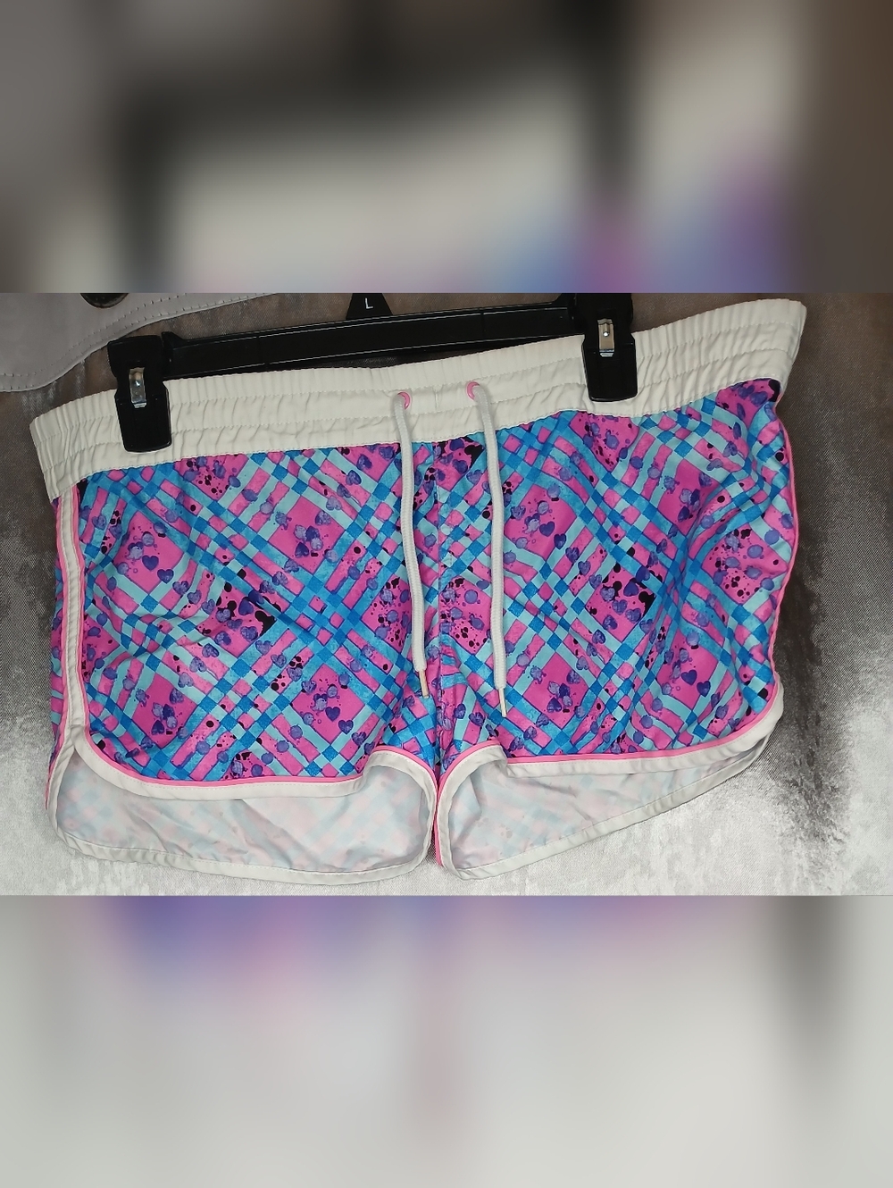Joe Boxer Pink and Blue Geometric Athletic Shorts Juniors Size Medium